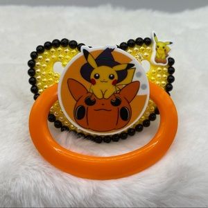 Pumpkin pikachu adult pacifier